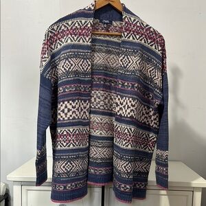 Chaps Blue and Pink Sweater